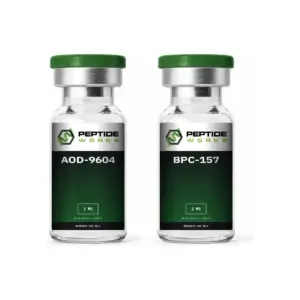 AOD-9604 and BPC-157 research peptide stack vials
